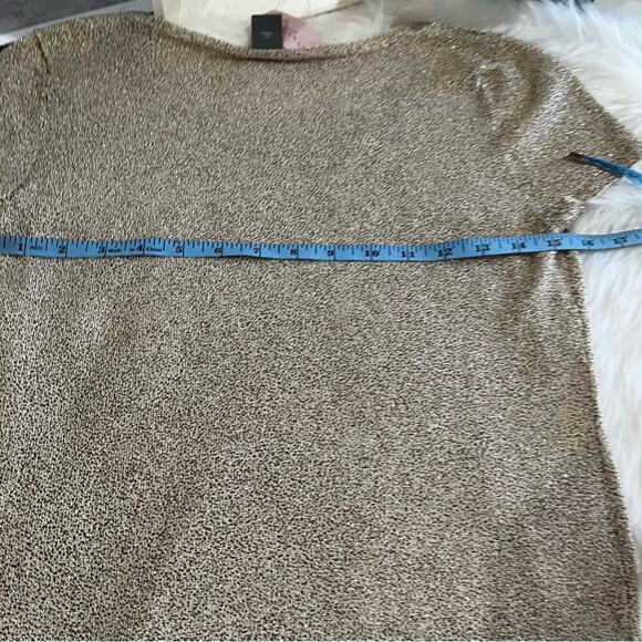 NEW Ann Taylor Silk Metallic Short Sleeve Lightweight Layering Sweater SP NWT - Picture 11 of 15